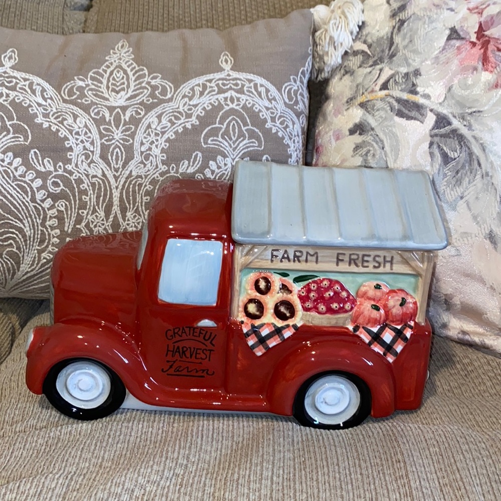 🍎 🥧 🌻 🎃 Certified International Grateful, Harvest Farm Fall Cookie Jar